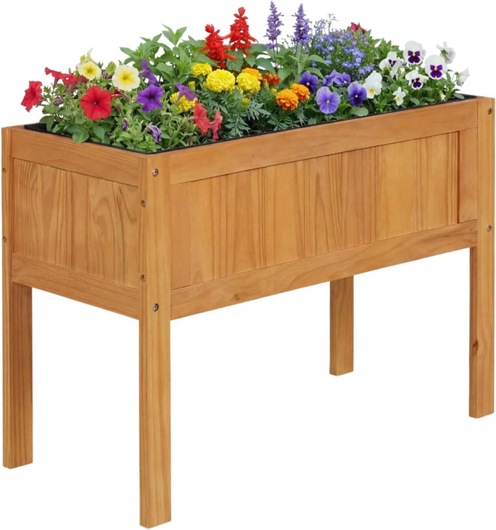Giantex Solid Wooden Raised Garden Bed w/Legs (35”Lx 16”Wx24”H)