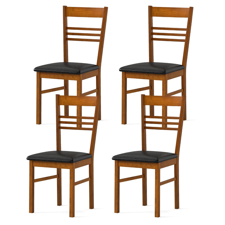 Giantex Wooden Dining Chairs Set of 2/4 Armless Kitchen Chairs w/Slat Backrest