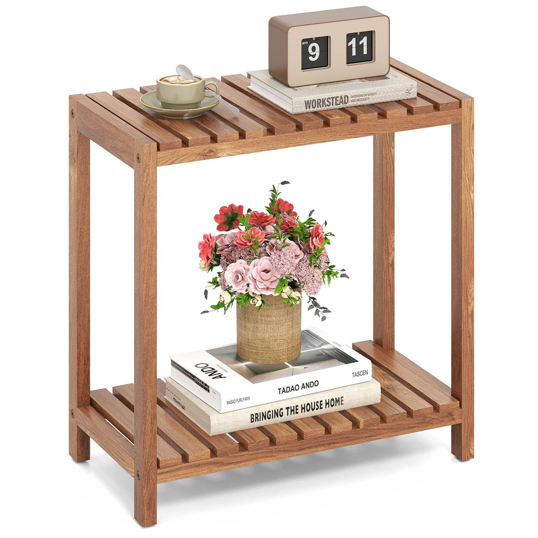Giantex 2 Tier Wooden End Table for Living Room Bedroom
