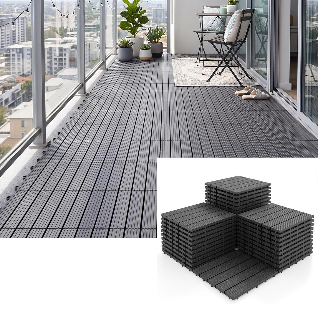 GIANTEX 36 PCS Waterproof Plastic Interlocking Deck Tiles