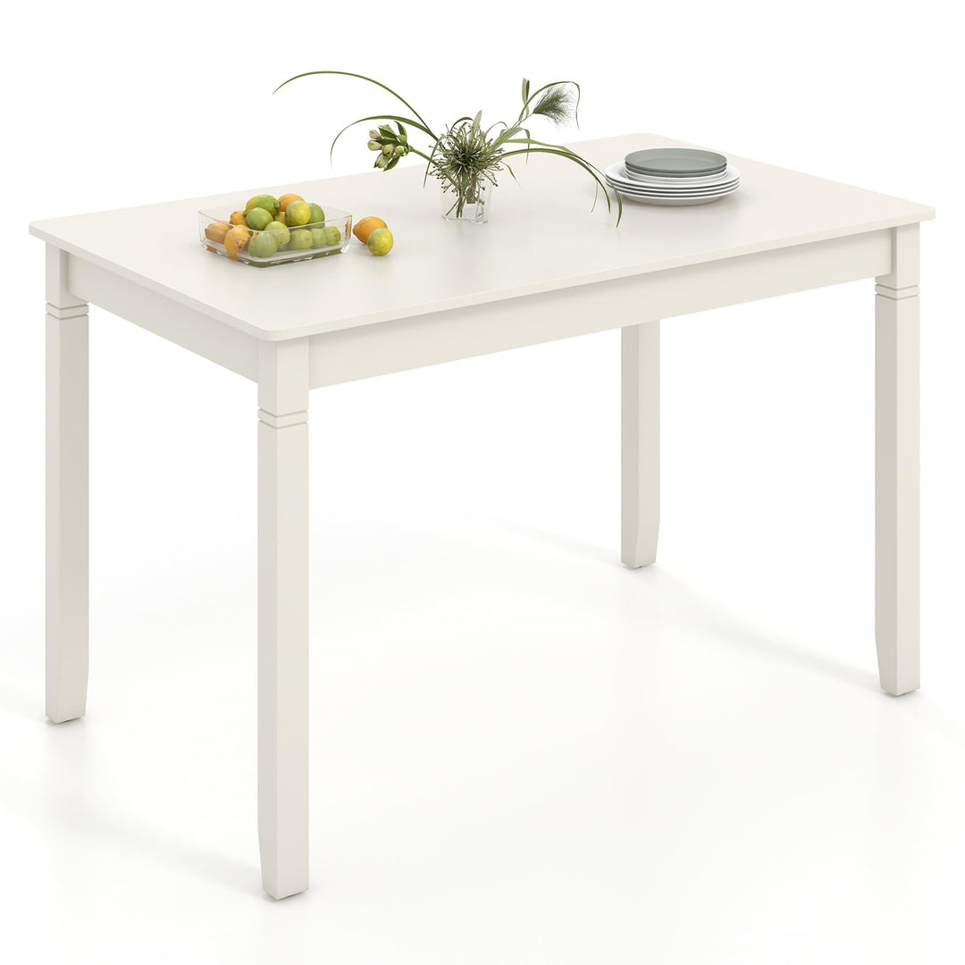 Giantex Dining Table for 4 People, 48” x 29” Kitchen Table with Wood Legs, Rectangular Dinner Table for Small Space