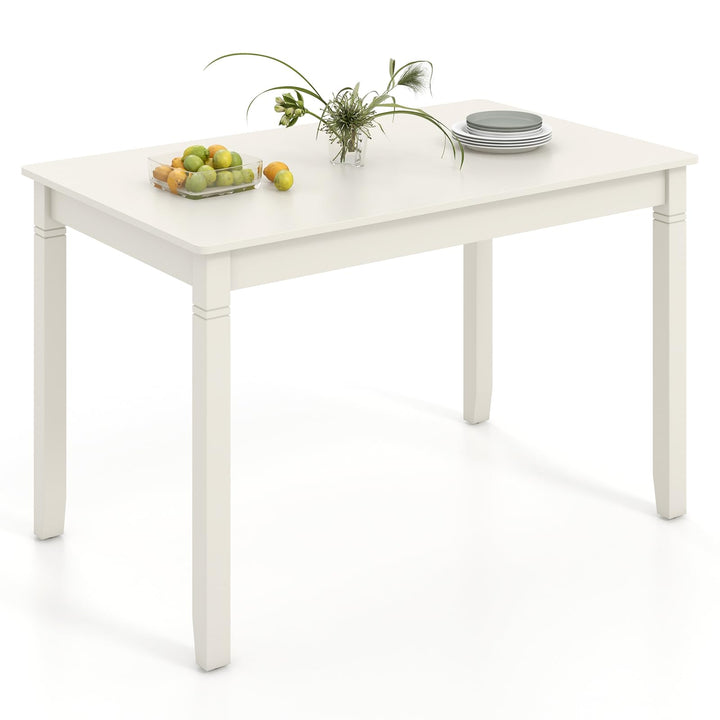 Giantex Dining Table for 4 People, 48” x 29” Kitchen Table with Wood Legs, Rectangular Dinner Table for Small Space