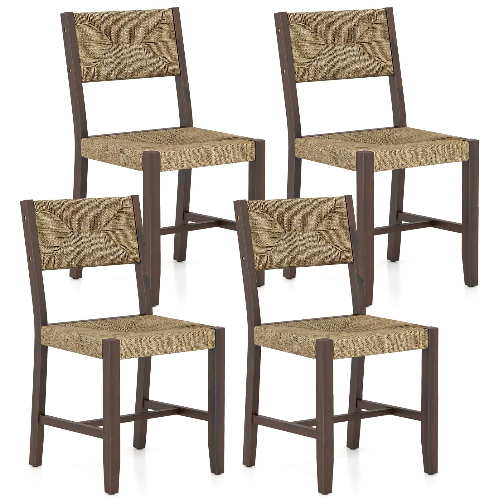 Giantex Rattan Dining Chair, Farmhouse Cane Side Chairs