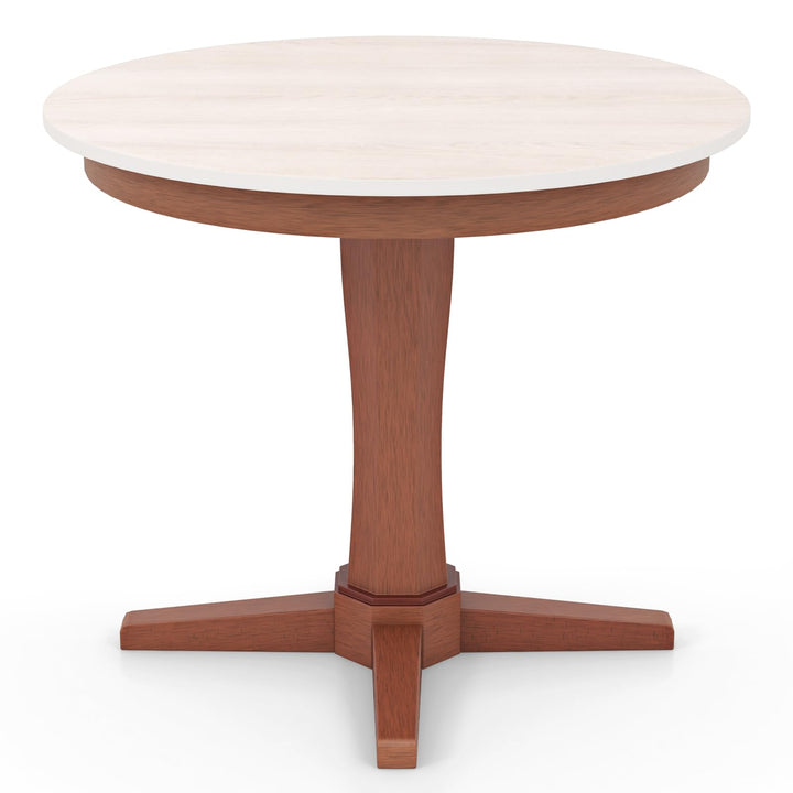 Giantex Round Dining Table, 36” Kitchen Table with Base, Solid Rubber Wood Frame, Breakfast Table for 4 People