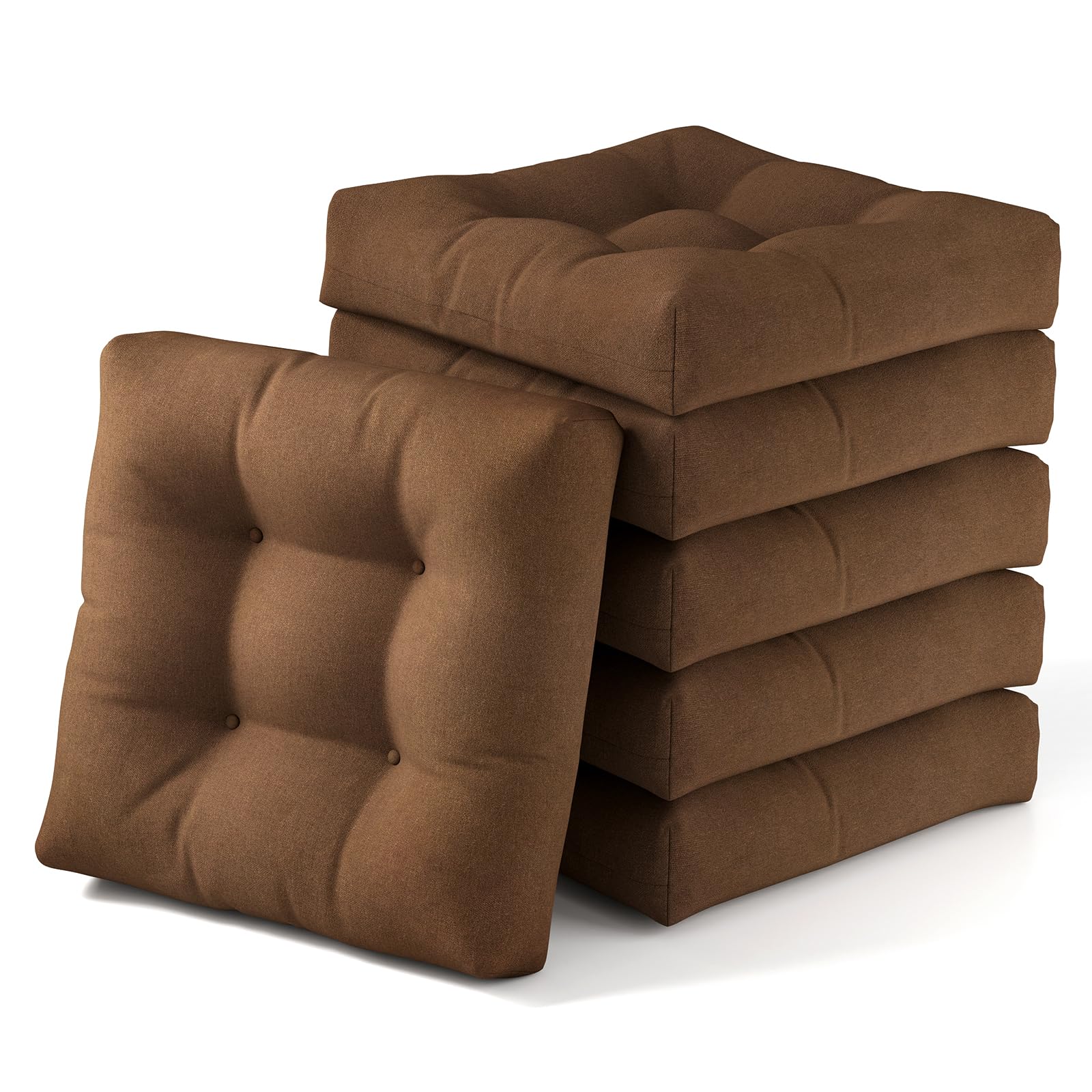 Giantex 2/4/6 Pack Tufted Patio Cushions 4 Inch Thick Outdoor Chair Pads
