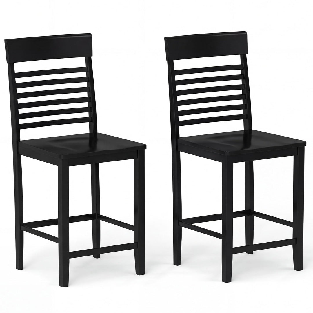 Giantex Dining Chair Set of 2/4 with Footrests and Solid Wood Frame