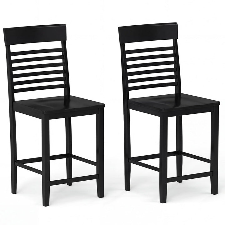 Giantex Dining Chair Set of 2/4 with Footrests and Solid Wood Frame
