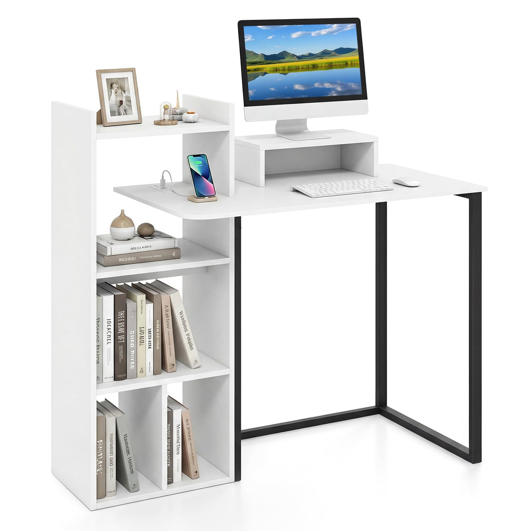 Giantex 43.5" Computer Desk with Power Outlets