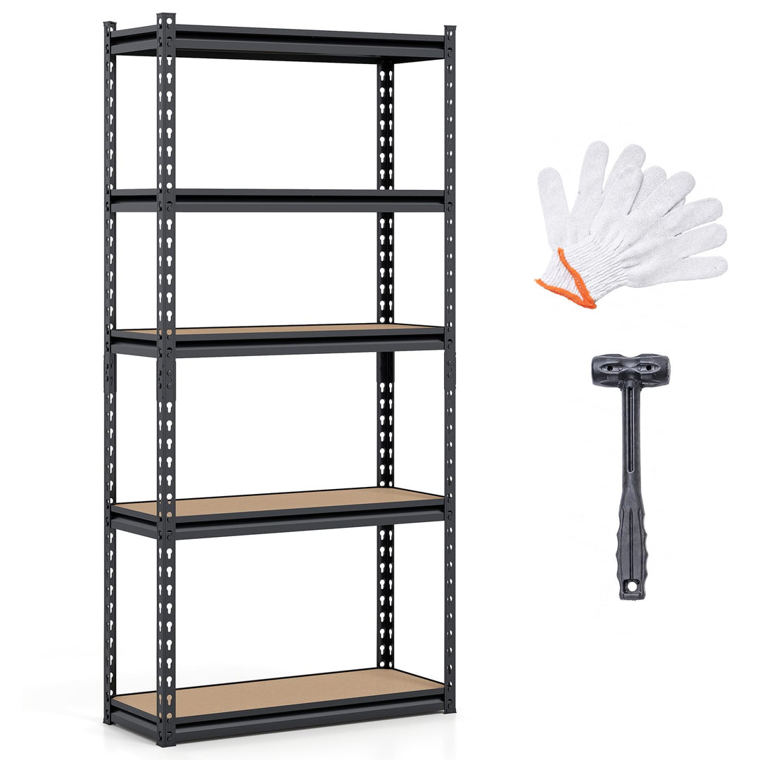 Giantex 5-Tier Metal Storage Shelves Heavy Duty Garage Shelving Units(1/2/3/4,30" W x 12" D x 60" H)