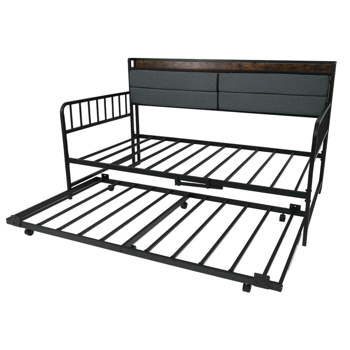 Giantex Daybed with Trundle Twin Bed Frame
