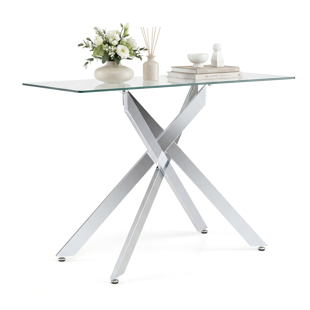 Giantex Glass Console Table 45" Modern Entryway Table