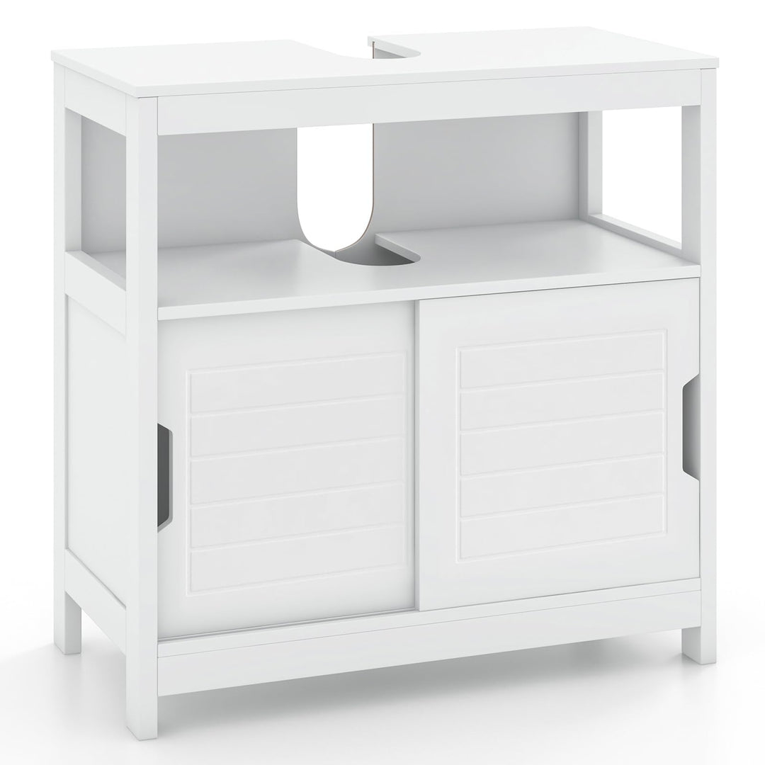 Giantex Pedestal Sink Storage Cabinet - Bathroom Vanity Without Vessel Sink, Storage Cabinet, Bathroom Space Saver Organizer