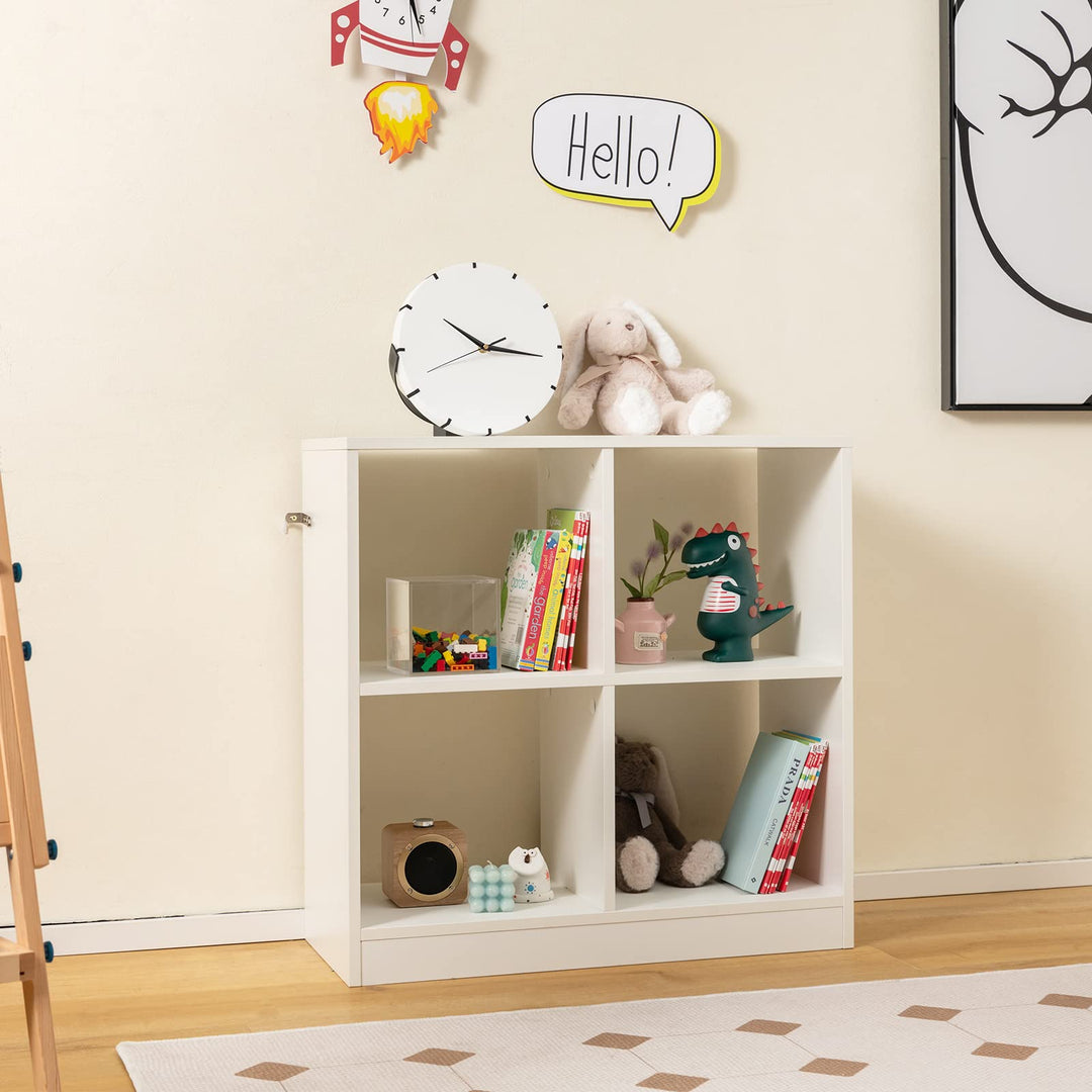 Giantex 4-Cube Bookcase - 2-Tier Bookshelf Open Back