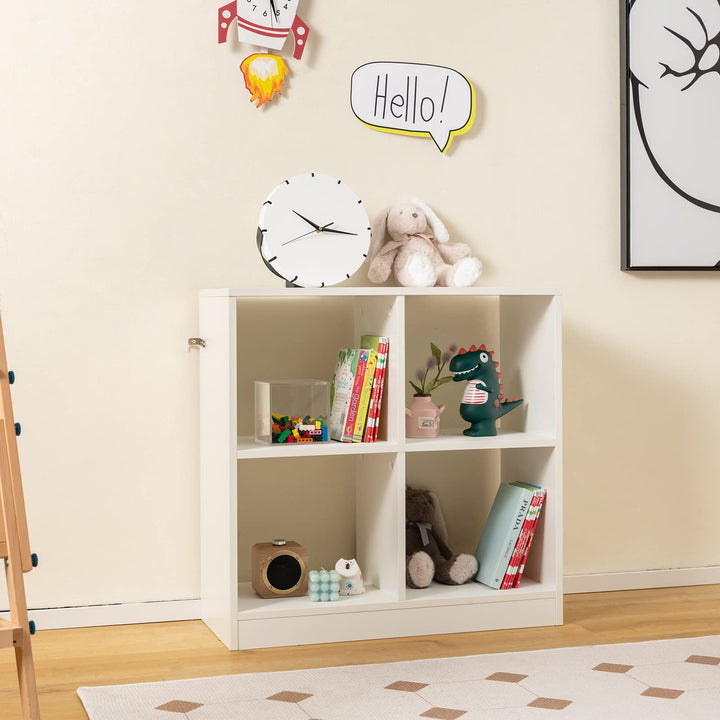 Giantex 4-Cube Bookcase - 2-Tier Bookshelf Open Back