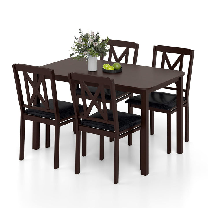 Giantex 5-Piece Dining Table Set for 4, 47" Rectangular Kitchen Table & 4 Chairs