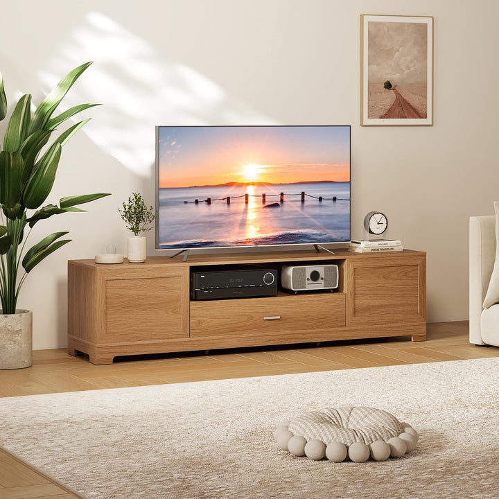 Giantex Farmhouse Rustic TV Stand for TVs up to 80"