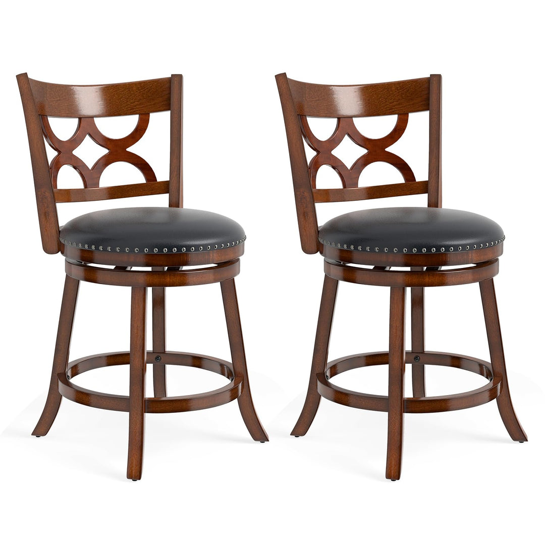 Giantex Swivel Bar Stools Set of 2/4 with Upholstered Seat