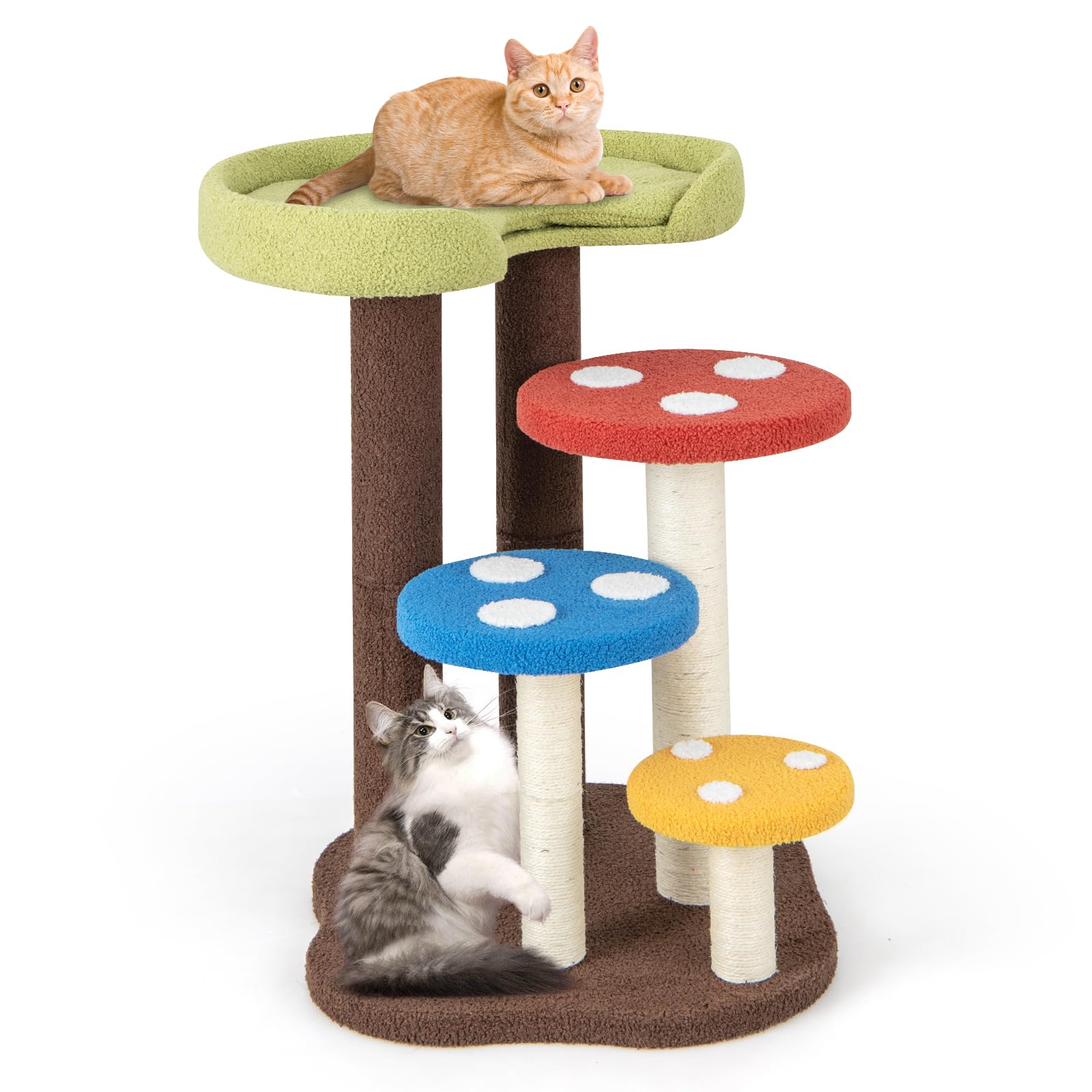 Giantex Cute Cat Tree - 37 Inches Mushroom Cat Tower