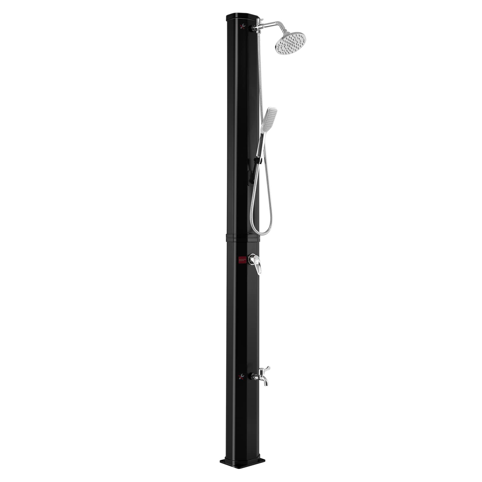 Giantex 7.2 FT 10 Gallon 2-Section Solar-Heated Outdoor Shower, Pool Shower W/Free-Rotating Shower Head