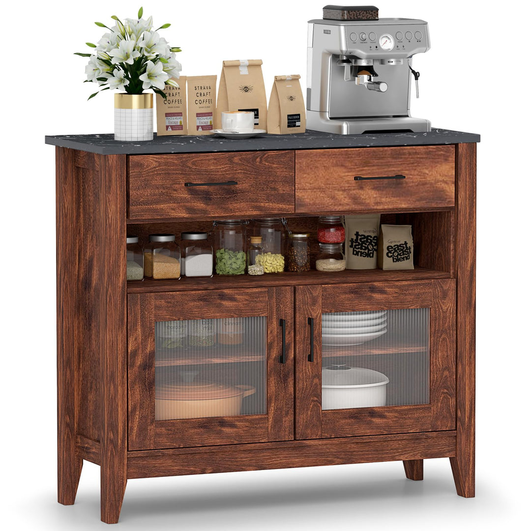 Giantex Sideboard Buffet Cabinet, Coffee Bar Cabinet with 2 Drawers
