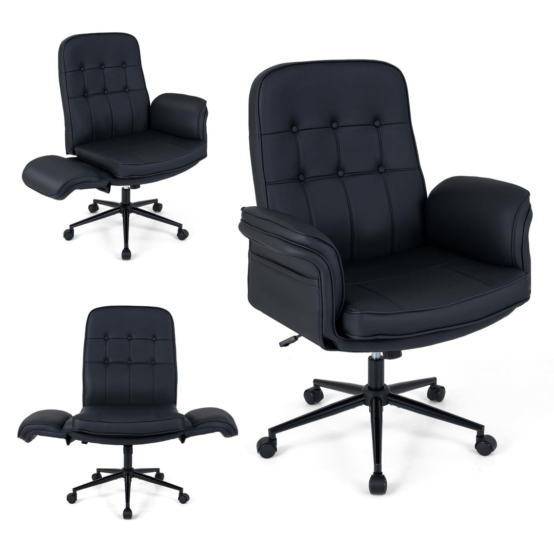 Giantex Criss Cross Chair with Armrests &amp; Wheels