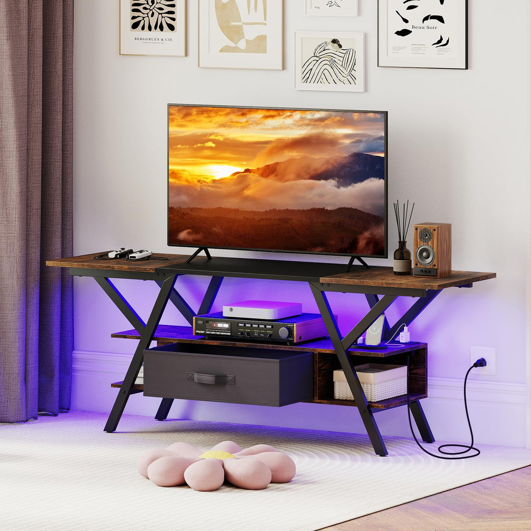 Giantex TV Stand with Power Outlets for 55-65 Inch TV