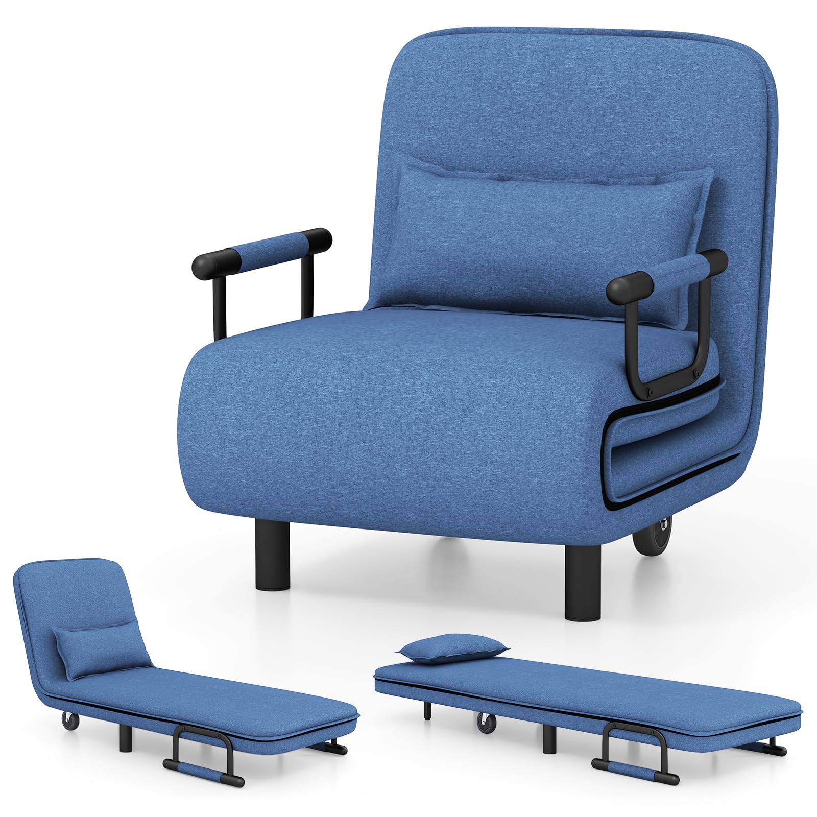 Giantex Convertible Sofa Bed, 3-in-1 Folding Sleeper Chair with 5-Position Adjustable Backrest