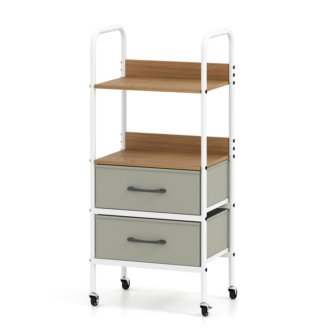 Giantex Utility Rolling Cart with Foldable Fabric Drawers