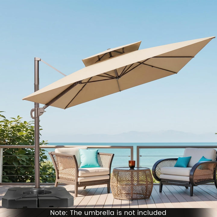 Giantex 2-Piece Fillable Cantilever Umbrella Base(274 lbs)