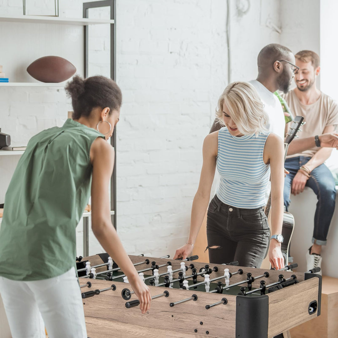 Giantex 54 Inch Foosball Table - Wood Football Table Competition Sized, Arcade Soccer Game Table with 2 Balls