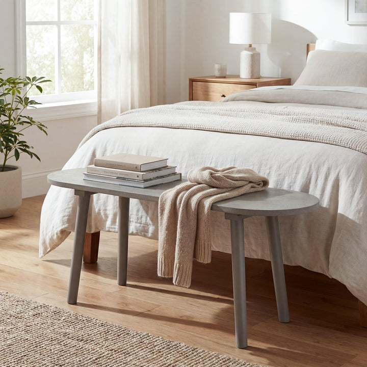 Giantex 43 Inch Solid Wood Farmhouse Dining Bench Rustic Wooden Entryway Bench with Rubber Wood Legs