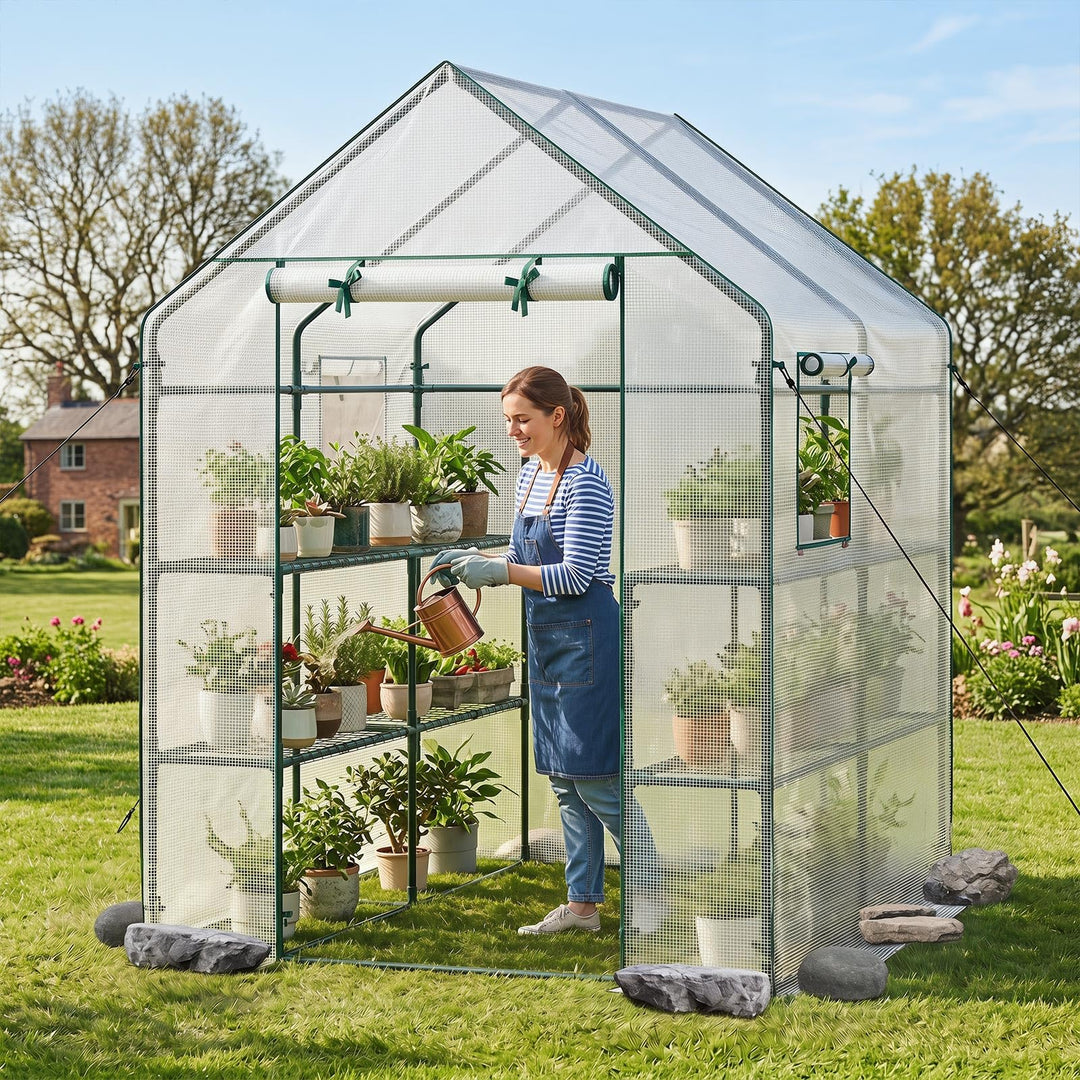 Giantex 57”L x 57”W x 77”H Walk-in Greenhouse for Outdoors