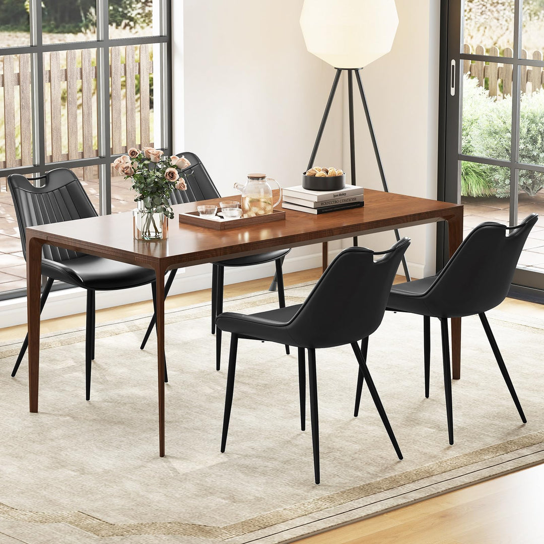 Giantex Dining Chairs Set of 4 PU Leather Upholstered Kitchen Dining Room Chairs