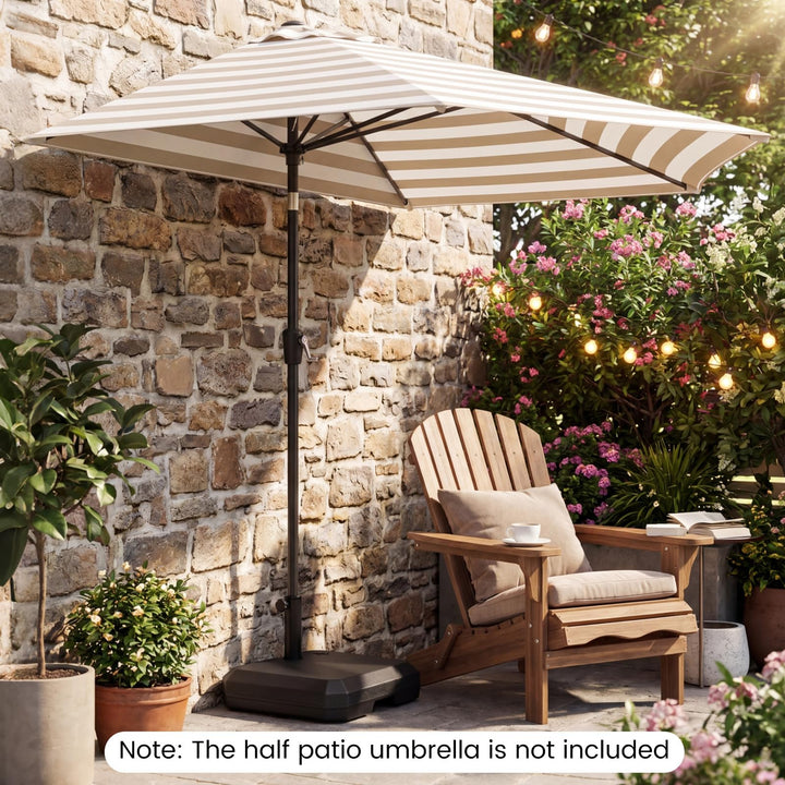 Giantex Half Patio Umbrella Base | 49 lbs Fillable Weighted Half Umbrella Stand