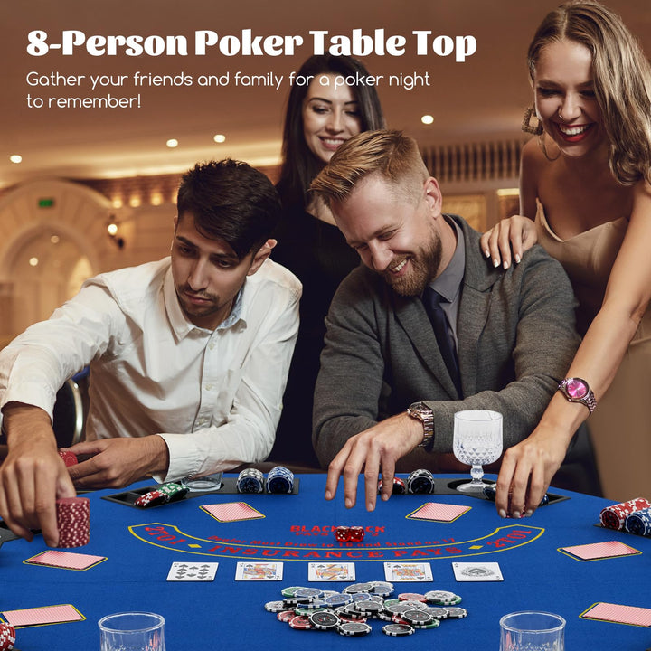Giantex 48" Poker Table Top - 8 Player Foldable Texas Holdem Poker Table Topper w/Carrying Bag