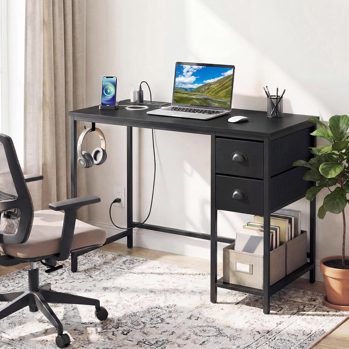 Giantex 38" Home Office Desk with Charging Station