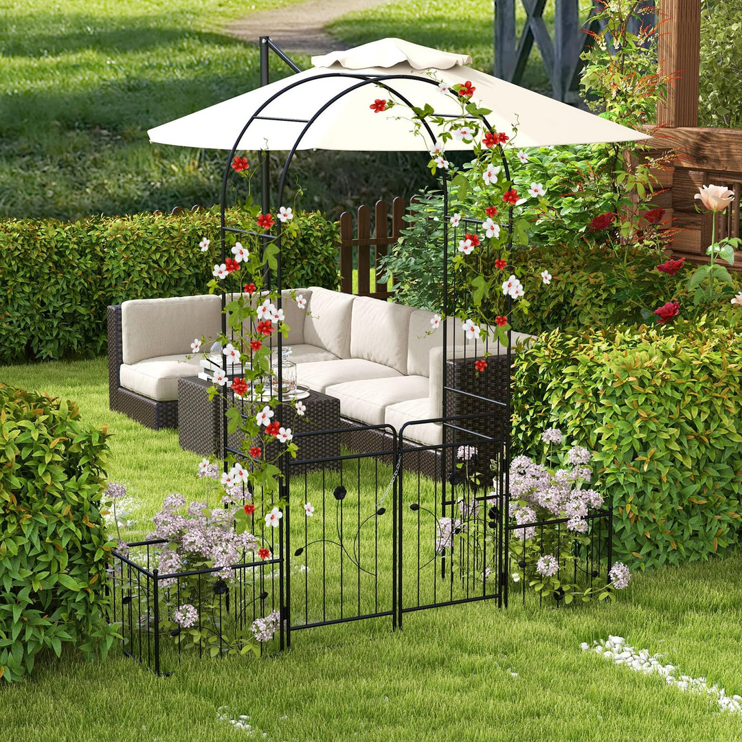 arch patio umbrella Giantex Garden Arch with Planter