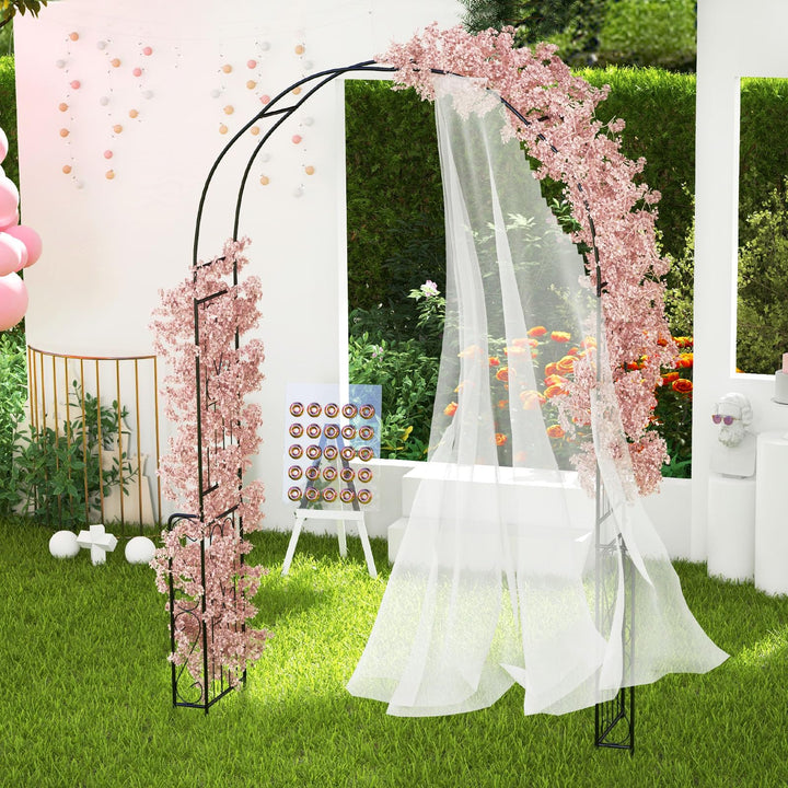 Giantex Garden Arch Trellis - 7.9 ft Metal Arbor Pergola