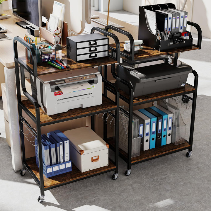 Giantex 3-Tier Rolling Printer Stand with Storage Shelves