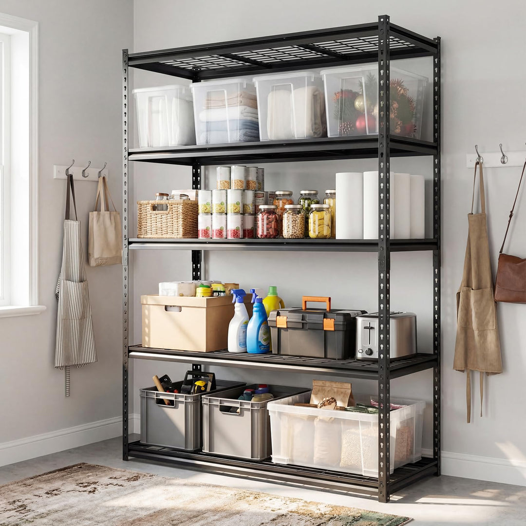 Giantex 5-Tier Metal Storage Shelves(1/2/3/4,48" L x 24" W x 72" H)