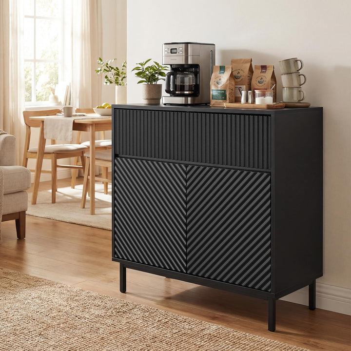 Giantex 32" Wide Coffee Bar Console Table with 2 Doors and 1 Drawer (1/2)