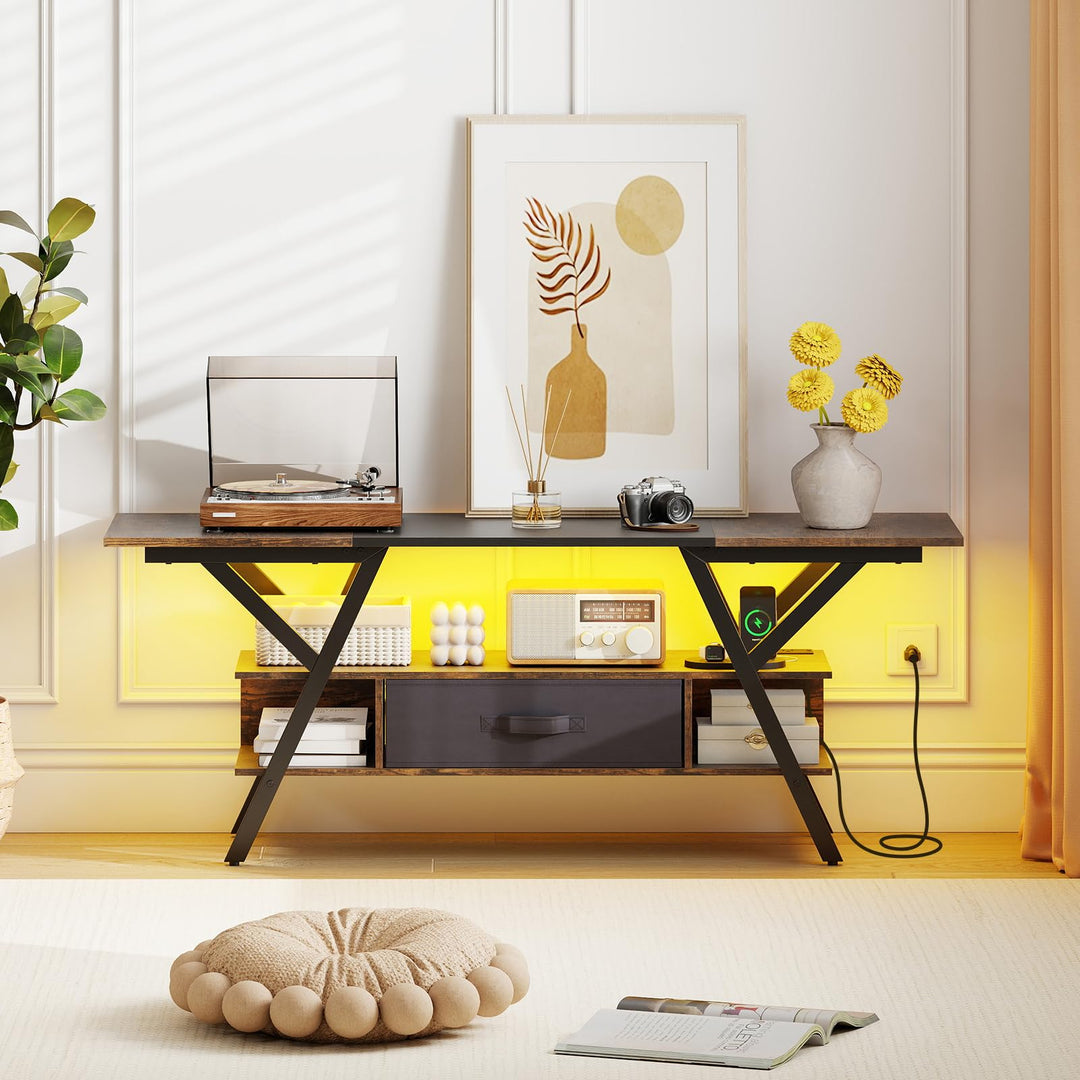 Giantex TV Stand with Power Outlets for 55-65 Inch TV