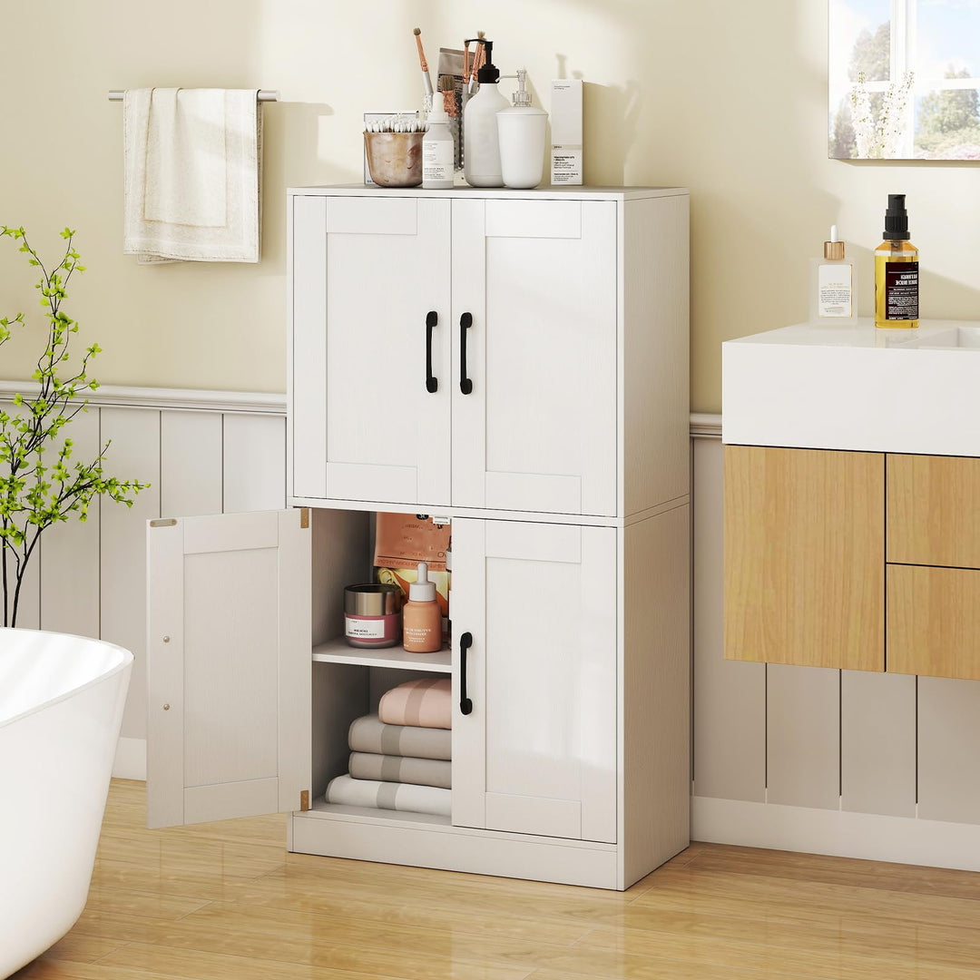 Giantex Bathroom Cabinet 43.5 inch Storage Cabinet with Doors and Adjustable Shelves