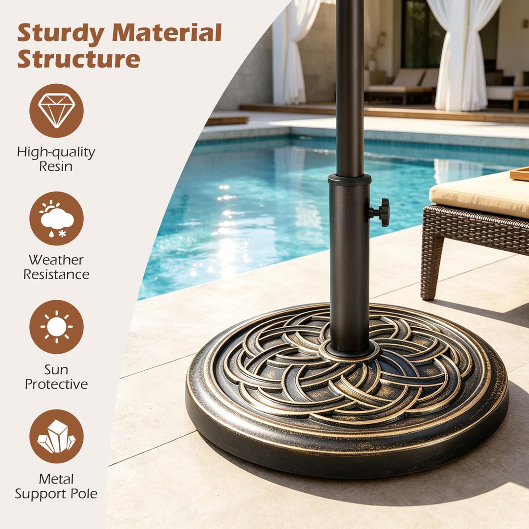 GIANTEX Patio Umbrella Base with Metal Holder Fits 1.5"-1.9" Pole