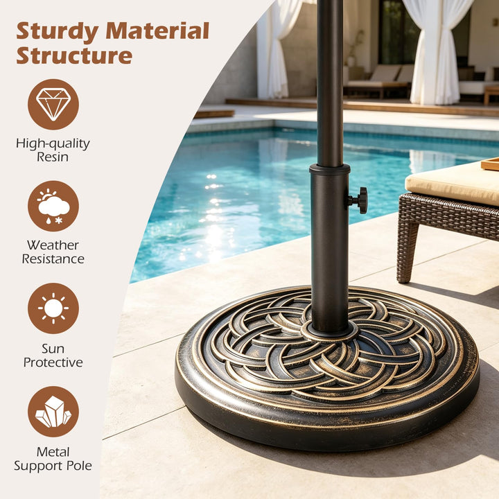 GIANTEX Patio Umbrella Base with Metal Holder Fits 1.5"-1.9" Pole