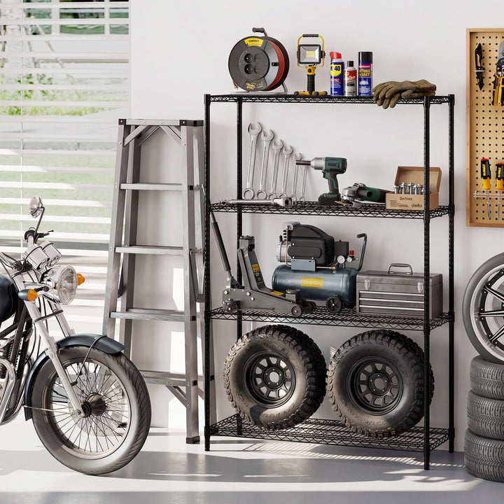 Giantex 4-Tier Metal Storage Shelving Unit with V-Shaped Wire Rack