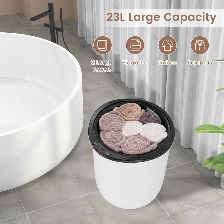 Giantex Towel Warmer for Bathroom - 23L Large Blanket Warmer with 3 Heat Settings, Built-in Timer, Auto Shut Off