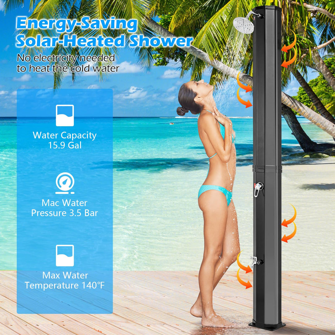 Giantex 7.5 FT 15.9 Gallon Solar Heated Outdoor Shower