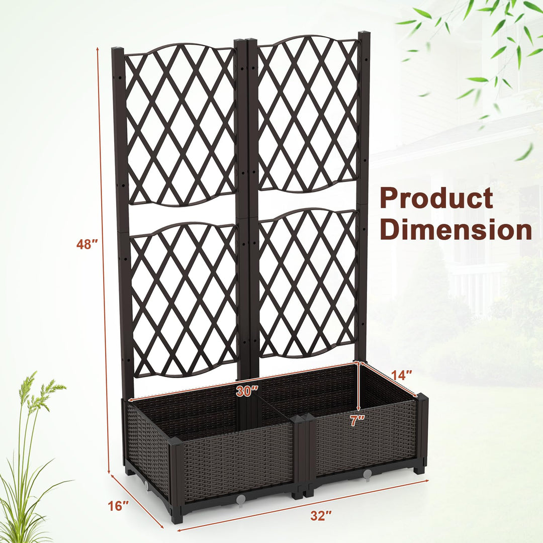 Giantex 2 Pack Raised Garden Beds with Trellis