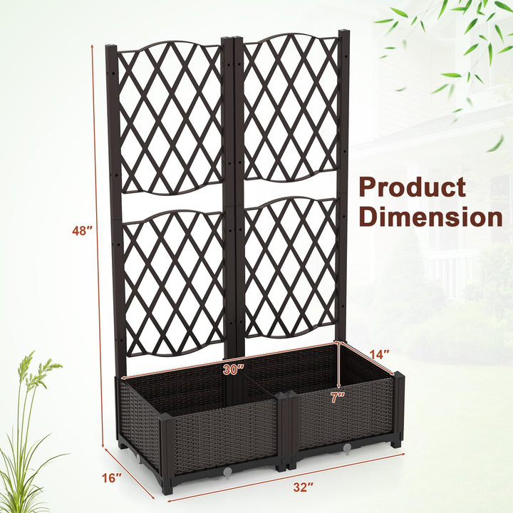 Giantex 2 Pack Raised Garden Beds with Trellis